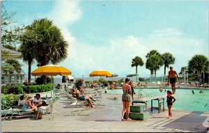 Pool Area, The Beach Club, Sea Island GA Vintage Postcard S77