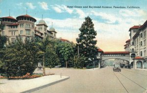 USA Hotel Green and Raymond Avenue Pasadena California Vintage Postcard 08.38