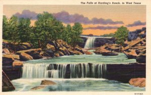 Vintage Postcard The Falls Waterfalls at Harding's Ranch in West Texas Nature TX