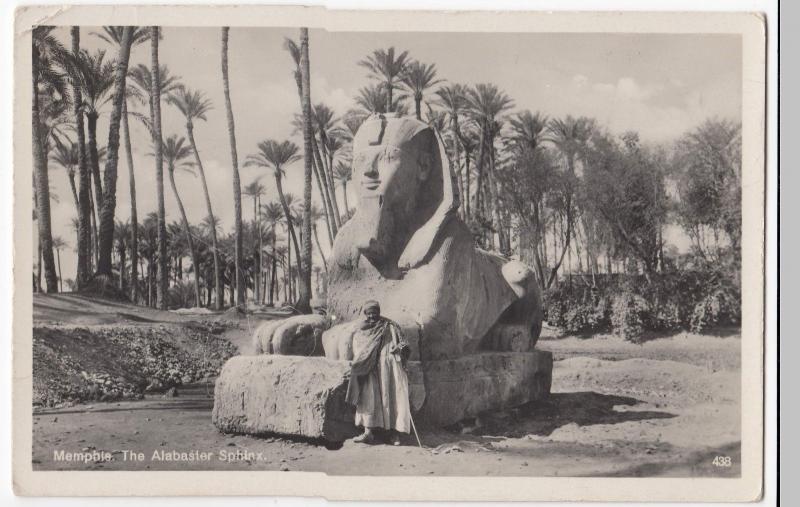 Egypt; Memphis, The Alabaster Sphinx RP PPC, Cairo 1935 PMK 