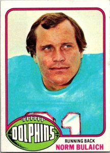 1976 Topps Football Card Norm Bulaich Miami Dolphins sk4499