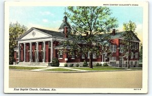 1920s CULLMAN ALABAMA FIRST BAPTIST CHURCH SCHLOSSER'S STUDIO POSTCARD P3357