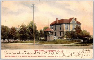 1906 Court House Carrington North Dakota ND Street View Posted Postcard