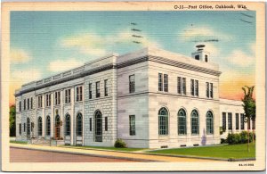 Postcard WI Oshkosh Post Office