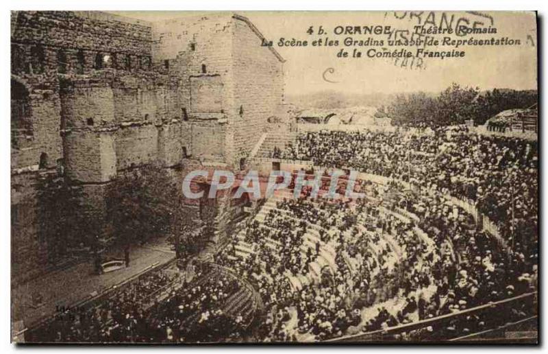 Old Postcard Orange Theater Roman Theater The stage and the stands a represen...