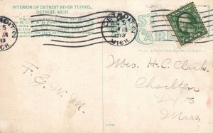 Vintage Postcard 1913 Interior Of The Detroit River Tunnel Detroit Michigan MI