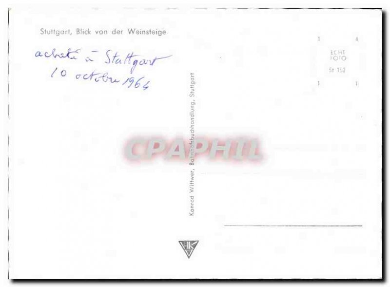 Old Postcard Stuttgart Blick von der Weinsteige