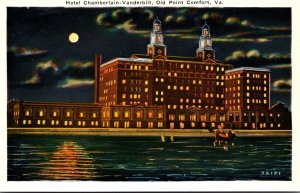 Virginia Old Point Comfort The Chamberlin Vanderbilt Hotel At Night