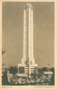 1933 Chicago World's Fair Havoline Thermometer B&W Litho Postcard Un...