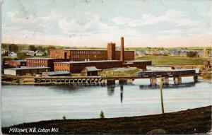 Milltown NB Cotton Mill c1907 Postcard D87 *As Is