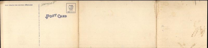 Rockland ME Samoset Hotel & Golf - Tri-Fold c1940s Linen Postcard