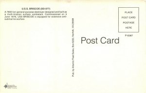 USS Briscoe DD-977 General Purpose Destroyer c19878 Navy Ship Postcard