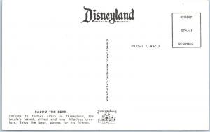 DISNEYLAND, CA California   BALOO  c1960s   DT-35934-C  in Stamp  Box Postcard