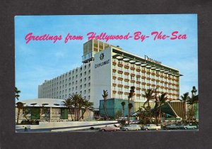 FL Greetings From Hollywood By the Sea Florida Postcard Diplomat Hotel