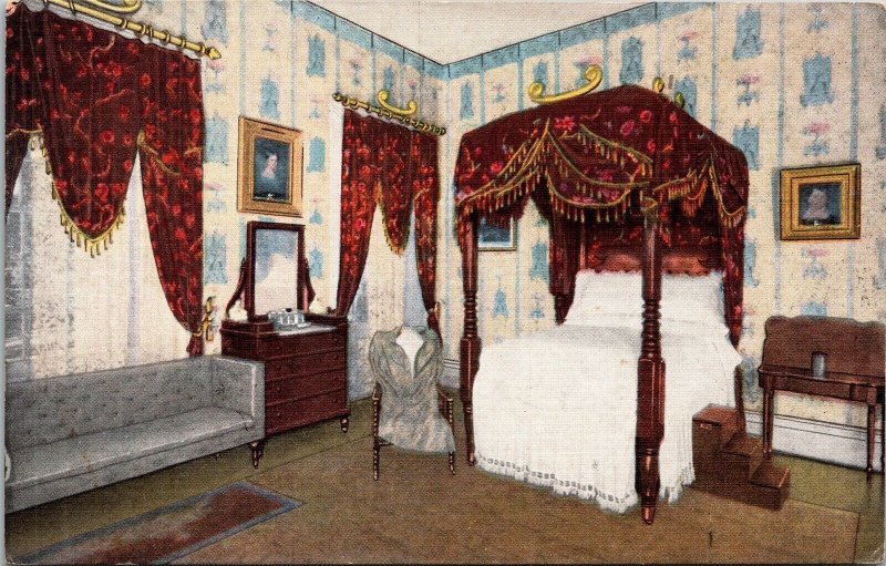 Historic Hermitage Tennessee General Andrew Jackson Home Bedroom Postcard 