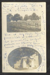 RPPC MACON INDIANA MULTI VIEW CHURCH FARMING 1907 REAL PHOTO POSTCARD