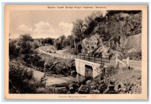 1943 Adams Muskoka Views Beaver Creek Bridge King's Highway Canada Postcard