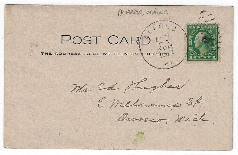 RPPC, Early View of Alfred, Maine, 1912