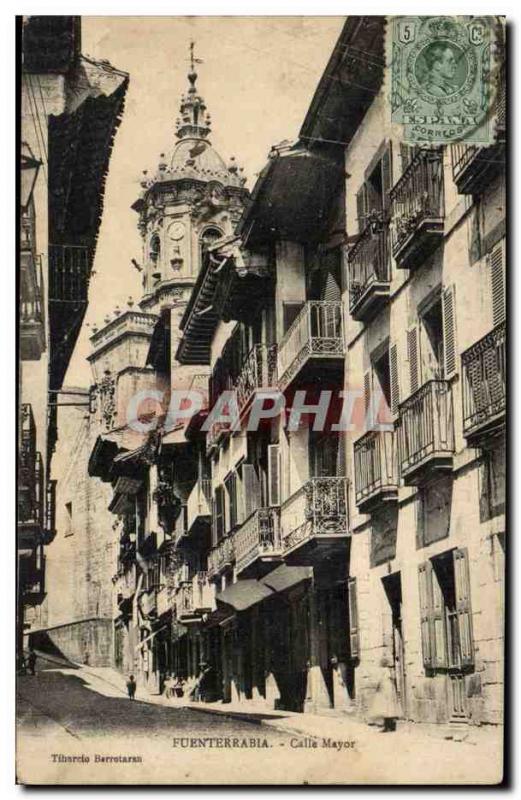 Spain Espana Spain Old Postcard Fuenterrabia Calle Mayor