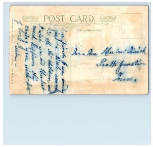 C.1910 Church Snow Trees Christmas Postcard F122E