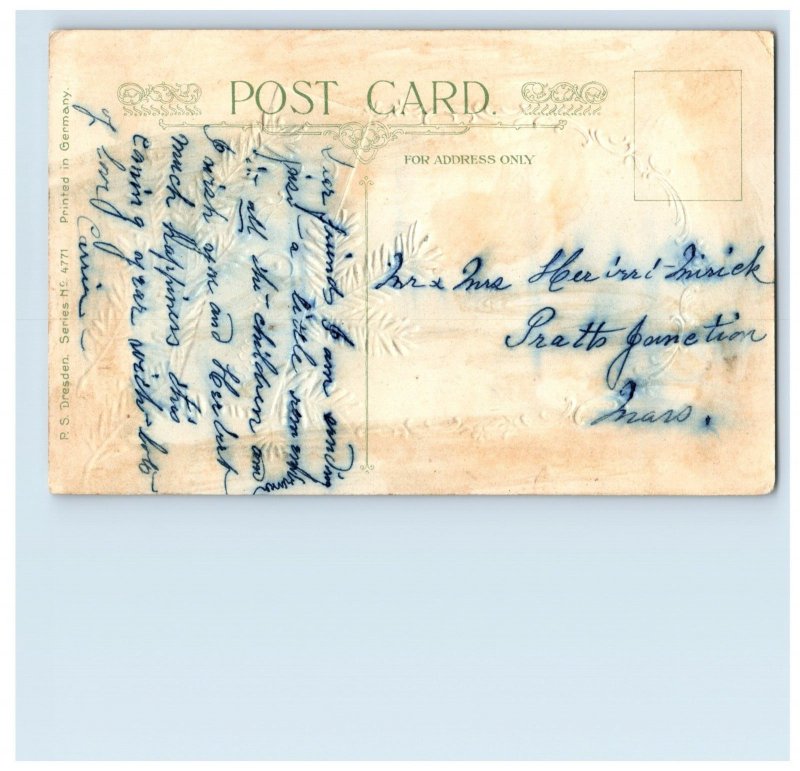 C.1910 Church Snow Trees Christmas Postcard F122E