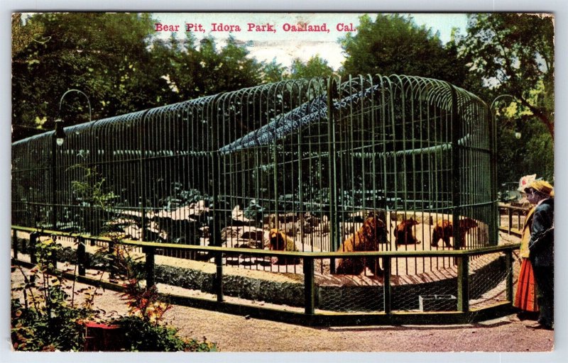 Postcard Bear Pit, Idora park,Oakland 1914 California