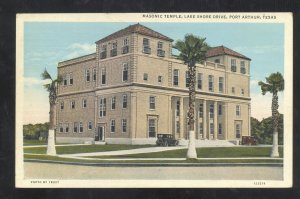 PORT ARTHUR TEXAS MASONIC TEMPLE LAKE SHORE DRIVE VINTAGE POSTCARD