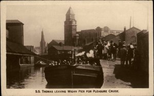 Wigan Pier Manchester SS Thomas Ship c1915 Real Photo Postcard