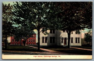 Postcard Cambridge Springs Pennsylvania c1908 High School Crawford County