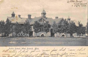 Public School West Branch Michigan 1908 postcard