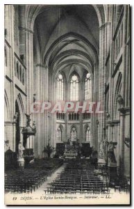 Postcard Old Church St. Benigne Dijon Interior