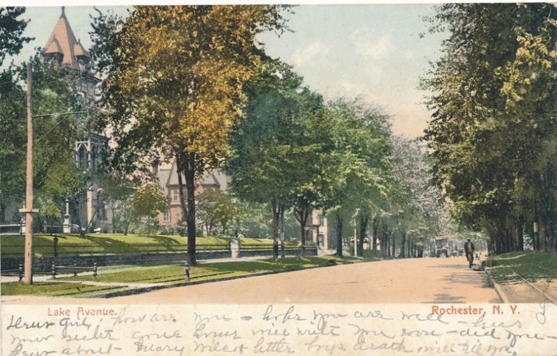 Bicycle on Lake Avenue - Rochester NY, New York - pm 1906 - UDB