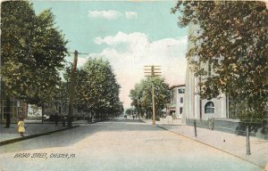 c1910 Postcard; Chester PA Broad Street Scene, Rotograph Co. E-3734, Posted