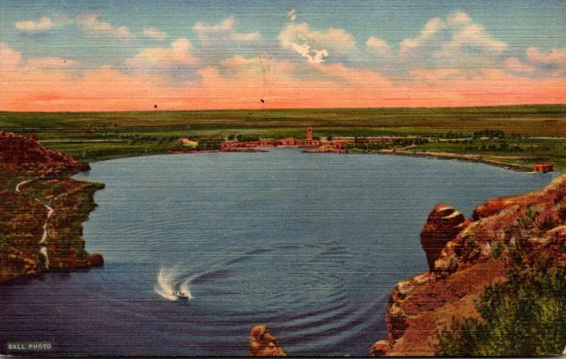 New Mexico Roswell Lea Lake Bottomless Lakes State Park 1957 Curteich