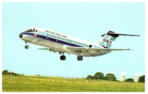 British Midland Airways DC 9 Series 10 Airplane Postcard