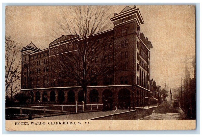1912 Hotel Waldo Building Clarksburg West Virginia W VA Antique Vintage Postcard