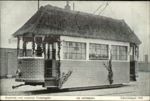 Scheveningen Netherlands Decorated Trolley DE HERBERG c1910 Postcard