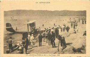 1920s France Early Aviation Pontoon Water Aircraft Cote d' Azur Juan Les Pins