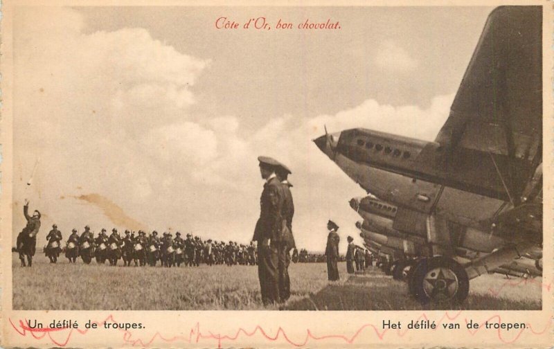 Belgian army military uniforms regiment marching formation drums planes aviation