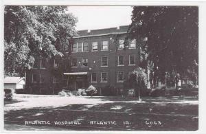 Atlantic Hospital Atlantic Iowa Real Photo RPPC 1950s postcard