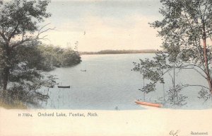 ORCHARD LAKE PONTIAC MICHIGAN HAND COLORED ROTOGRAPH POSTCARD (c. 1905)