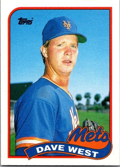 1989 Topps Baseball Card Dave West New York Mets sk3120