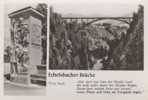 Echelsbacher Brucke Statue History Real Photo Postcard