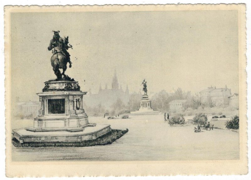 Postcard Austria 1939 Vienna Heldenplatz Heroes Square Hofburg Palace Monuments