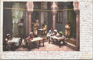 Algeria Luce Ben Aben Ecole de Broderies Arabes Vintage Postcard 09.36