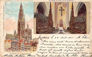 Lot 30 belgium anvers antwerpen la fleche de la cathedrale les stalles litho