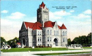 1940s Fulton County Court House Rochester Indiana Postcard