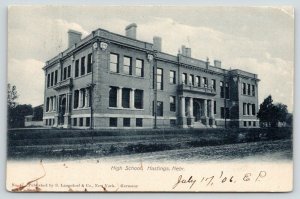 Hastings Nebraska~High School~View from Across Street~Houses Behind~1906 