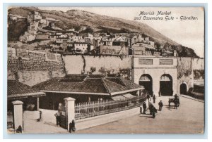 1925 Moorish Market and Casemates Gate - Gibraltar Posted Vintage Postcard 