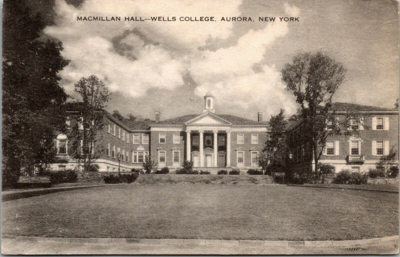 Vtg Macmillan Hall Wells College Aurora New York NY Artvue Postcard